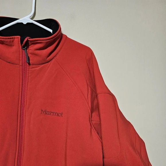 Marmot Gravity Mens XL Softshell Jacket Fleece Lined Full Zip Outdoors Red - Picture 5 of 10
